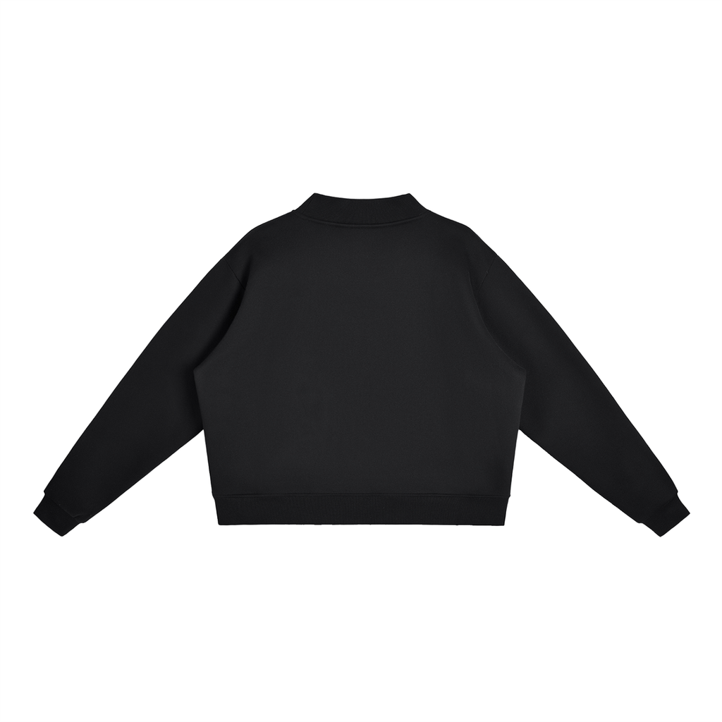 Black Fleece Mock-Neck Crew Sweatshirt