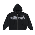 Fleeced Full-Zip Boxy Hoodie