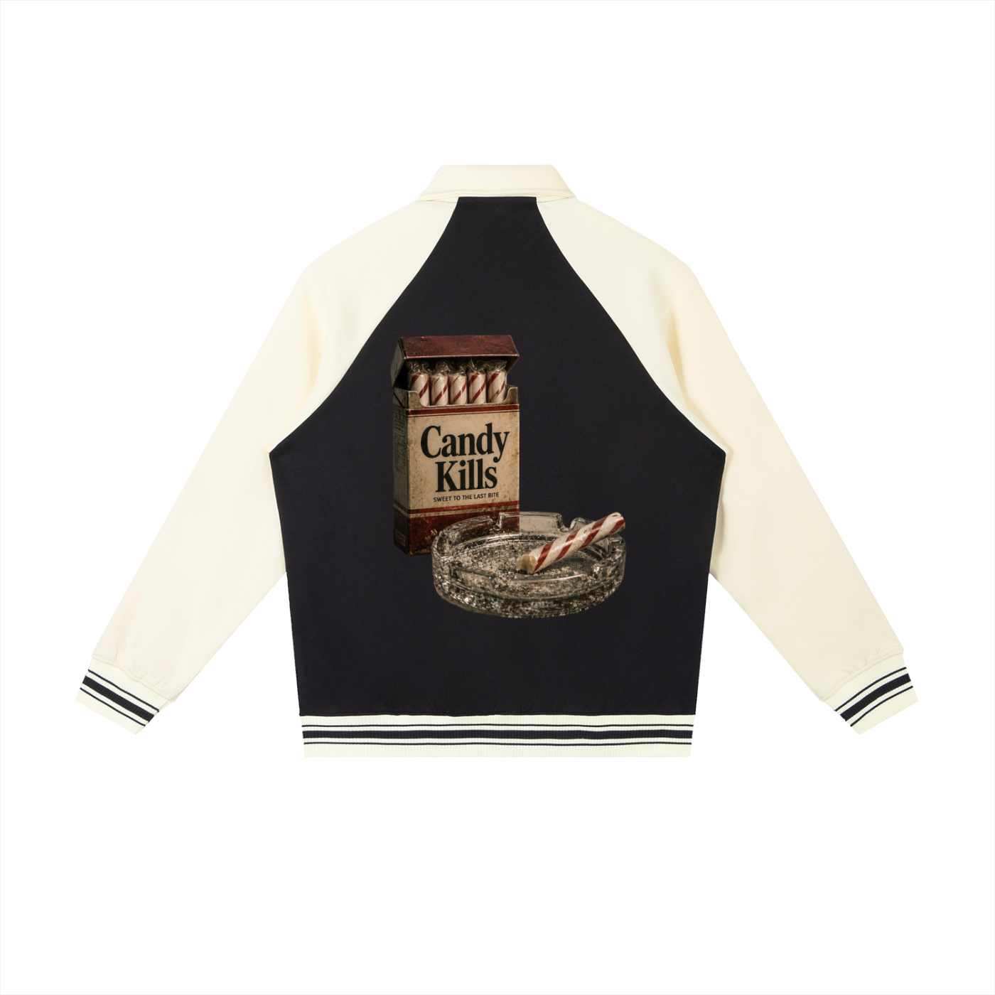 Candy Kills baseball jacket.