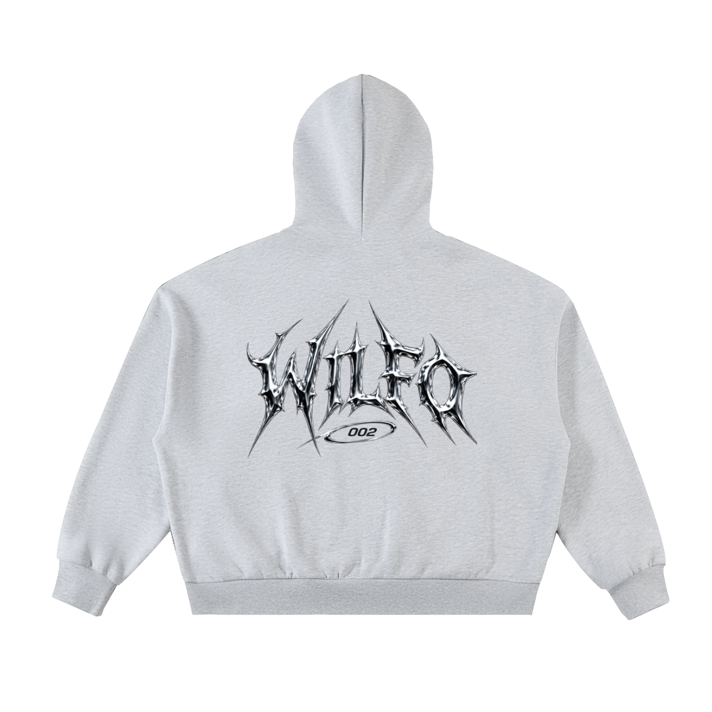 Grey Full-Zip Boxy Hoodie