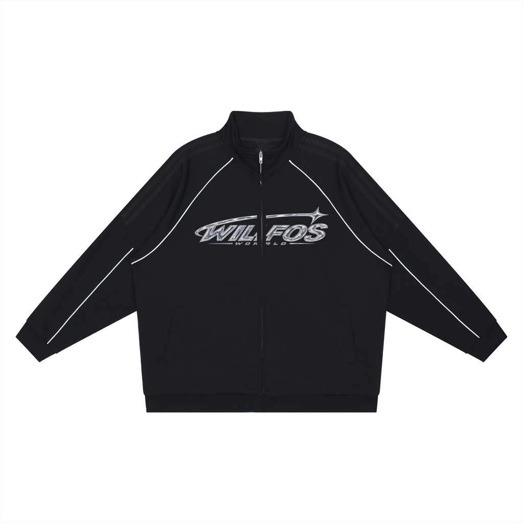 Reflection Striped Raglan Sleeve  Jacket