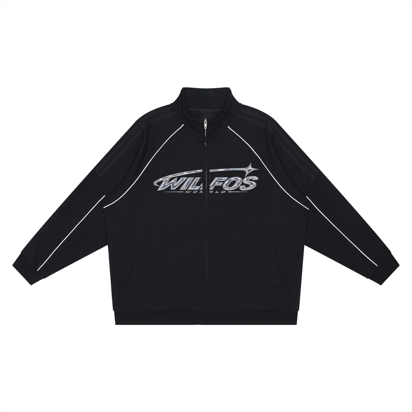 Reflection Striped Raglan Sleeve  Jacket