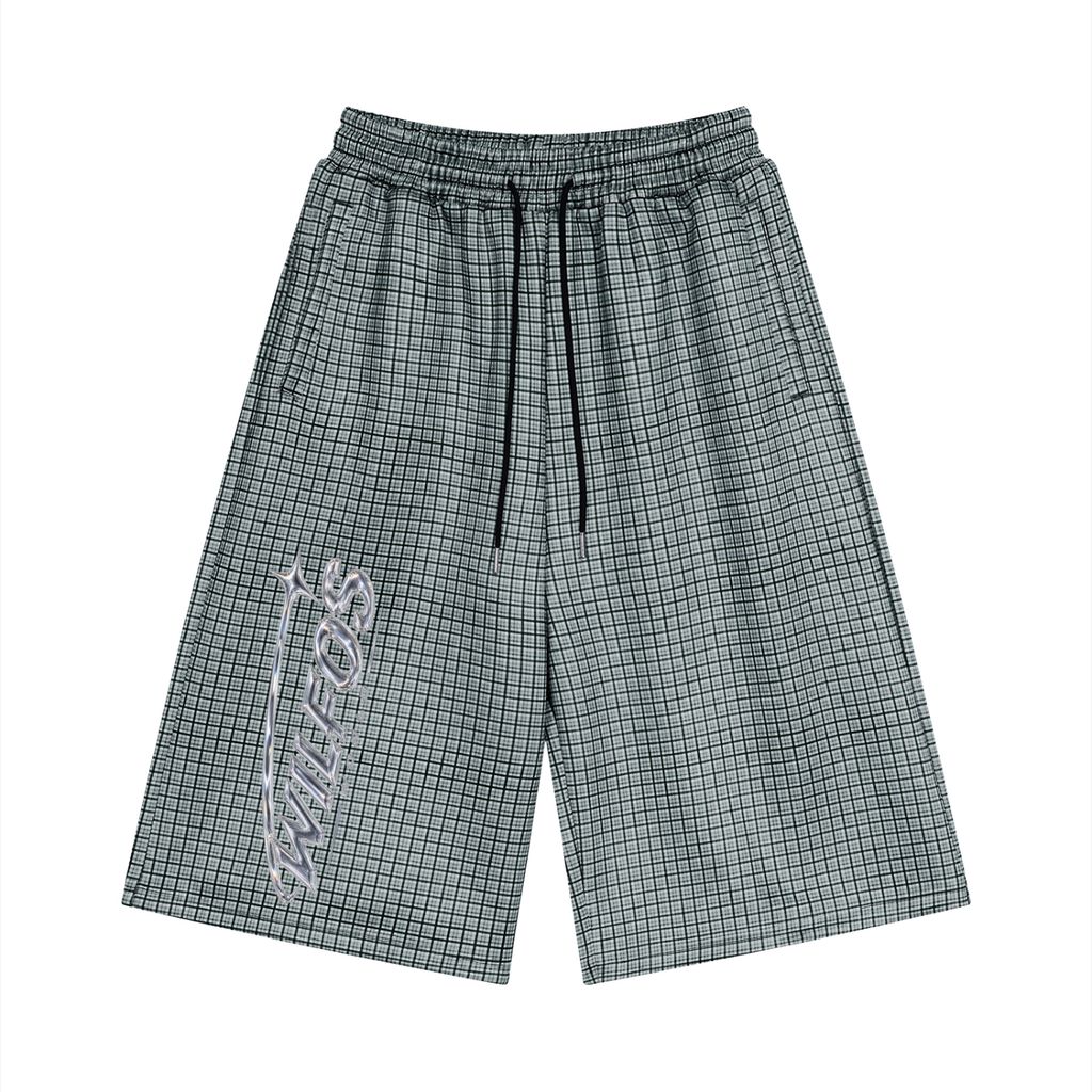 Unisex Plaid Drawstring Shorts
