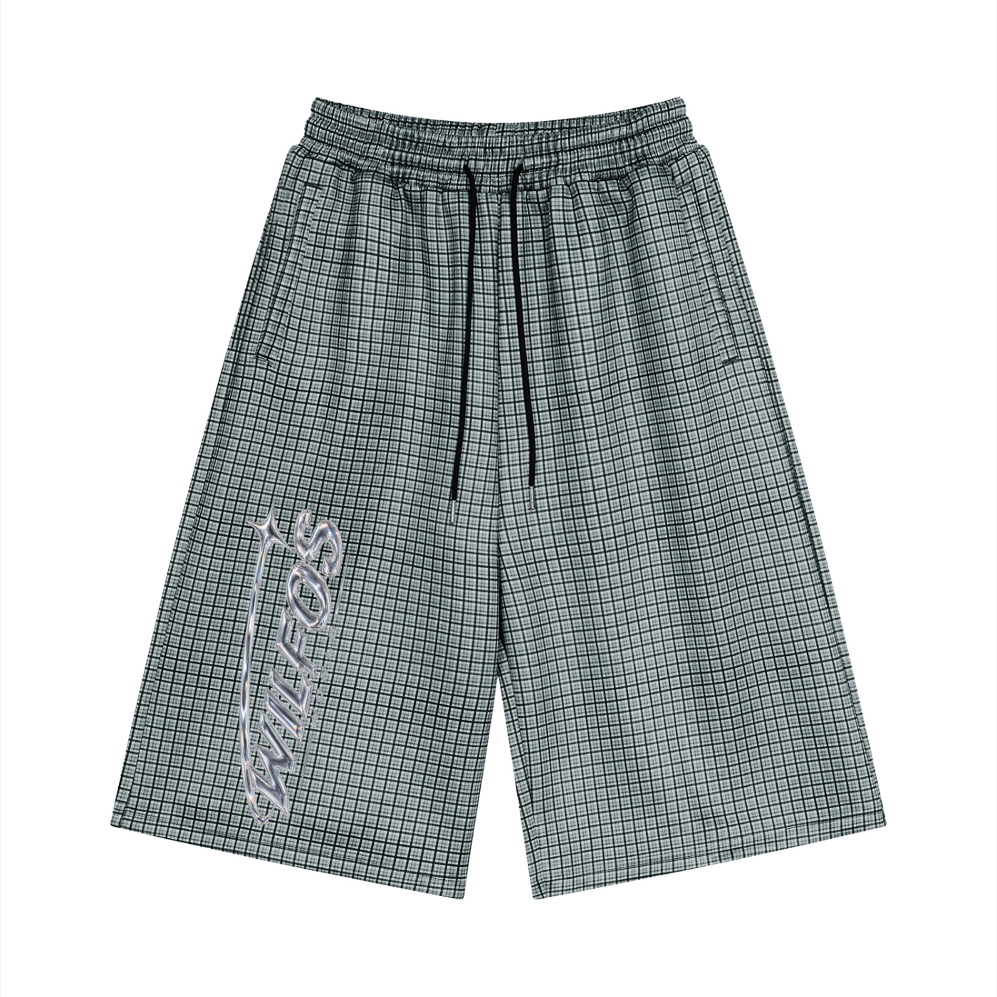Unisex Plaid Drawstring Shorts