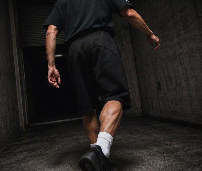 Black Heavyweight Fleece Shorts