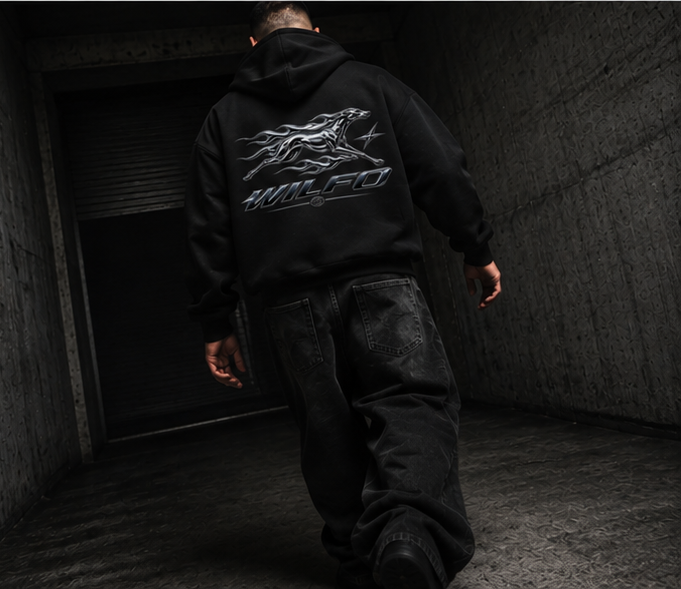 Fleeced Full-Zip Boxy Hoodie